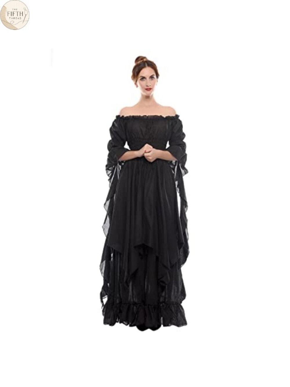 LTAKK Renaissance Medieval Dress Womens Cotton Costume Off Shoulder